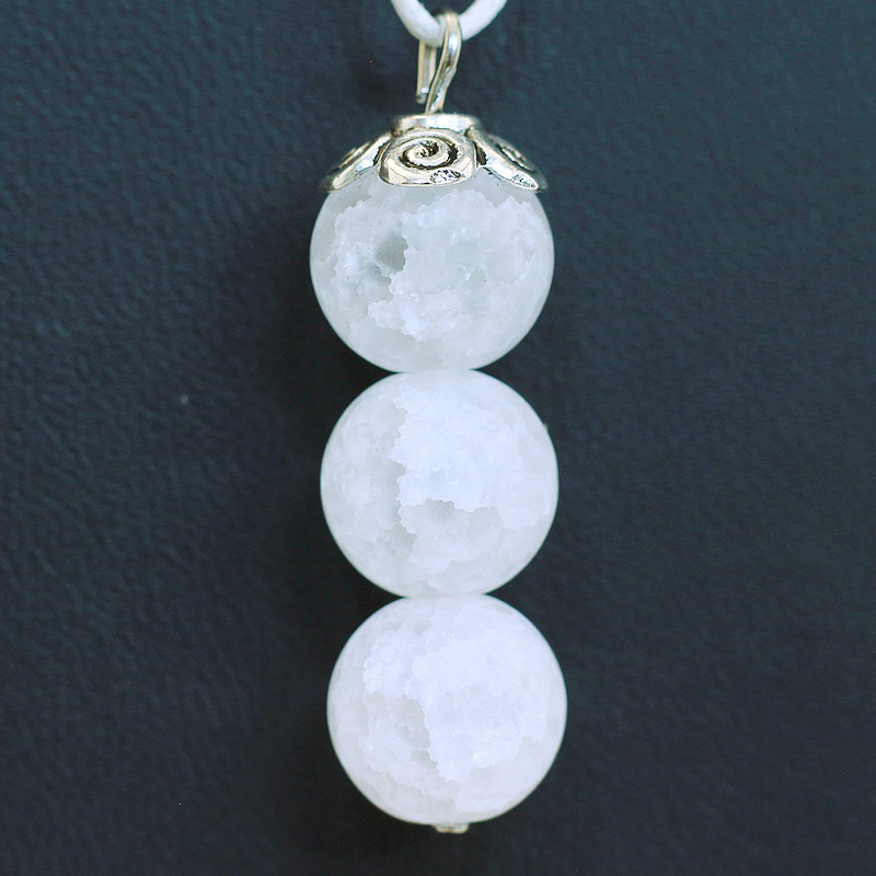 421102 - Подвеска три шарика 10 мм из кварца сахарного